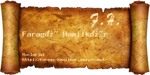 Faragó Hamilkár névjegykártya